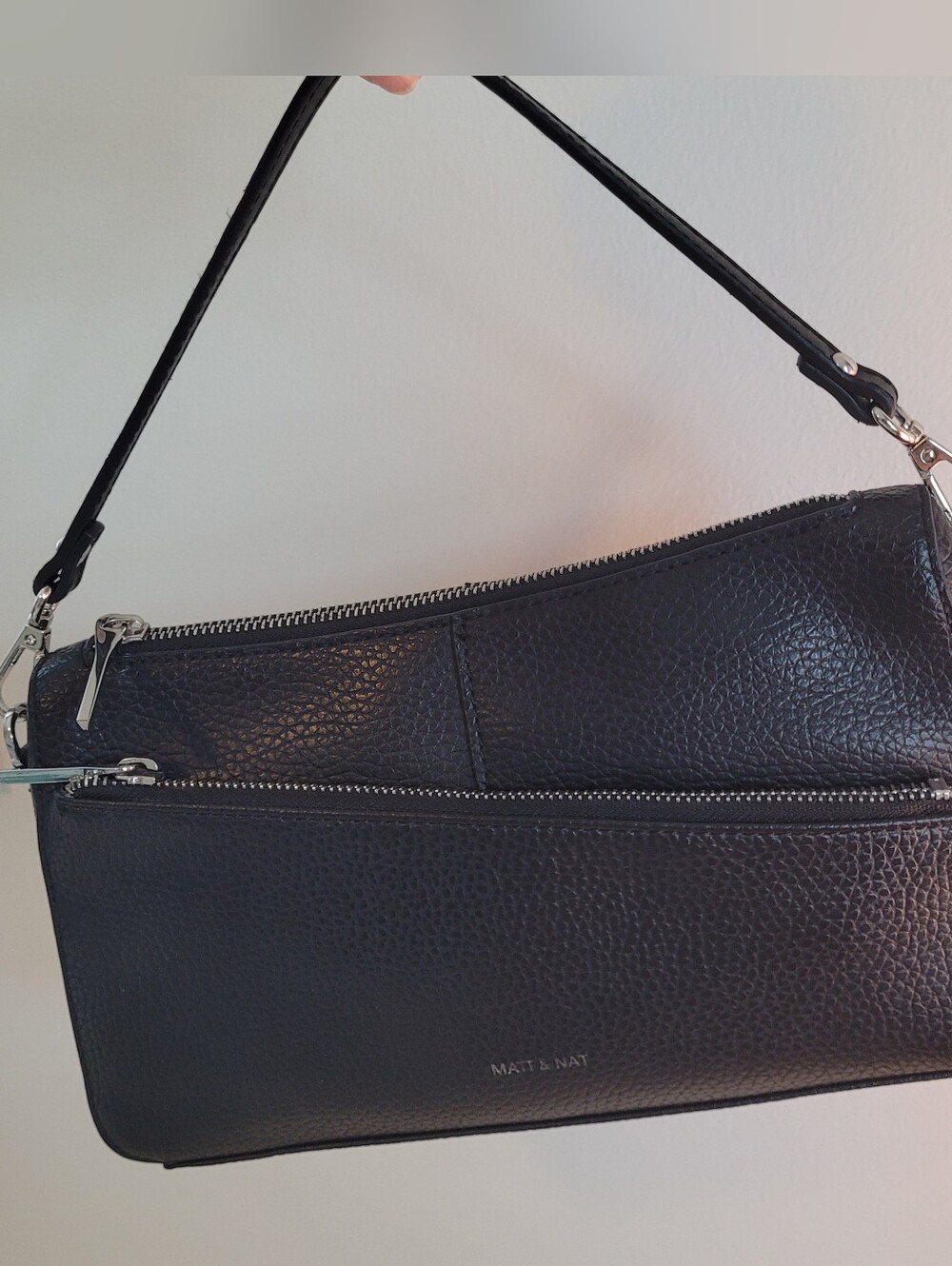 Matt & Nat Vegan Leather Black Small Bag Pebbled Janice